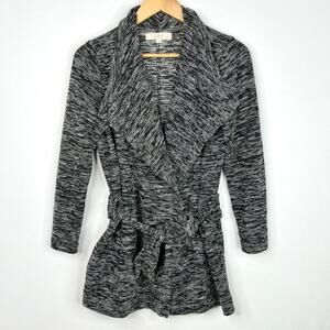 LOFT Petites Space Dye Tie Waist Sweater Jacket SP